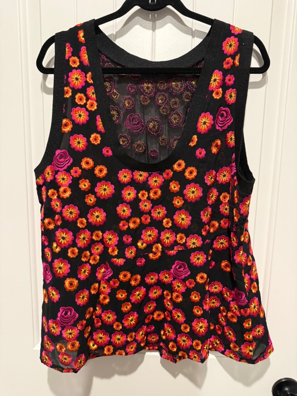 Lewit Floral Embroidered Peplum Top - Picture 3 of 10